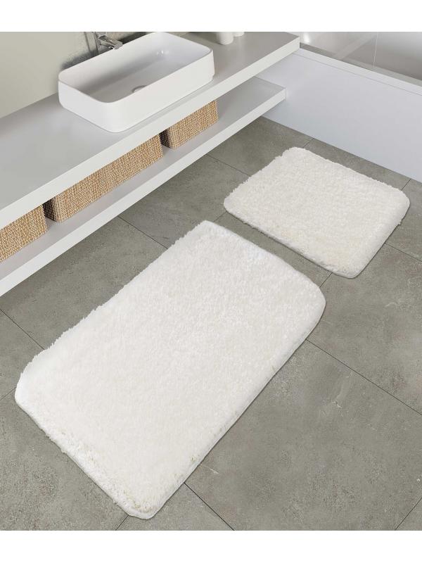 Tagus Peluş 2'li Banyo Paspası Beyaz Kaydırmaz Taban 60 x 100 - 50 x 60