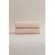 Ivory Somon Kabartma Dokulu Mikro Fiber %100 Pamuk 2'Li Banyo Havlusu Seti 50 X 90 - 70 X 140 1115A