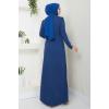 Drape Detaylı Elbise ASM2743 İndigo