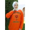 Gömlek Yaka Baskılı Sweatshirt 20409ETT926 Oranj