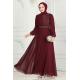 Drape Taş Detaylı  Abiye 6583YG95 Bordo