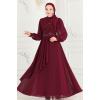 Taş İşlemeli Şifon Abiye ABY5652 Bordo