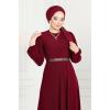 Kemeri Taşlı Sandy Elbise ASM2582 Bordo