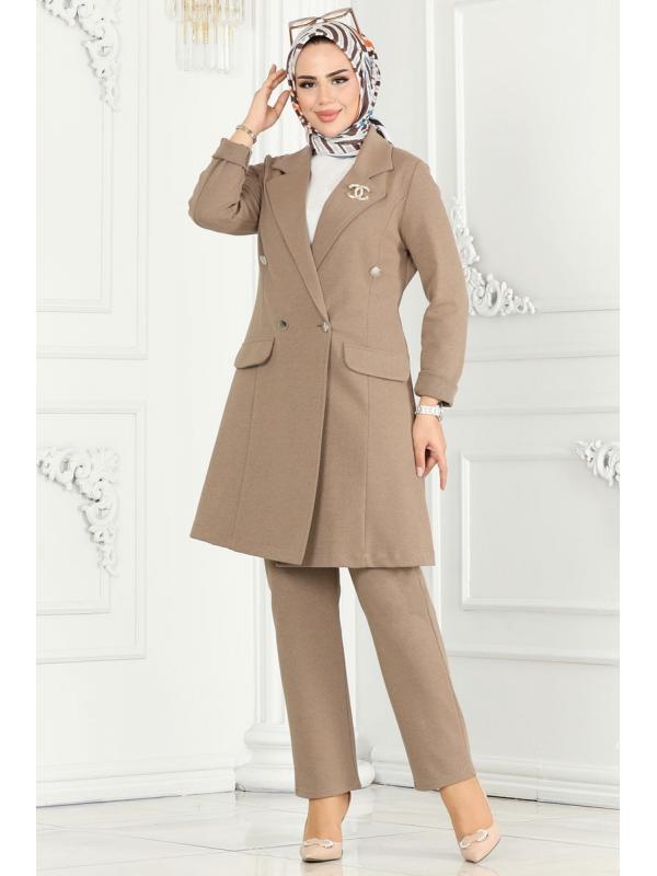 Blazer Ceketli Kışlık Takım 2662SL432 Latte