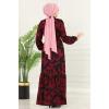 Kemerli Helen Elbise 233DVL817 Bordo