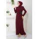 Drape Detaylı Elbise ASM2743 Bordo