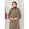 Desenli Kemerli Helen Elbise 216DVL817 Zebra Desen