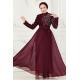 Taşlı Organze Abiye 5743AB368 Bordo