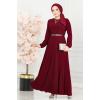 Kemeri Taşlı Sandy Elbise ASM2582 Bordo