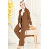 Kemerli Blazer Ceketli Takım 9037MDH809 Kahve