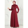 Drape Taş Detaylı Abiye 273DVL817 Bordo