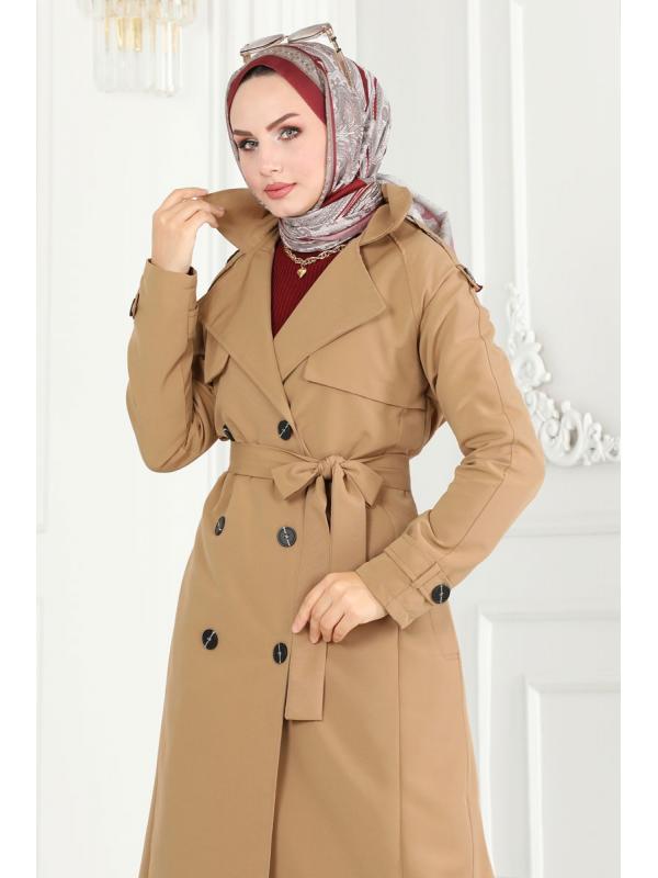 Bolero Detaylı Trençkot 6126BSK463 Latte