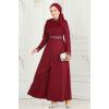 Drape Detaylı Tesettür Abiye 264DVL817 Bordo