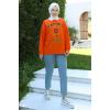 Gömlek Yaka Baskılı Sweatshirt 20409ETT926 Oranj