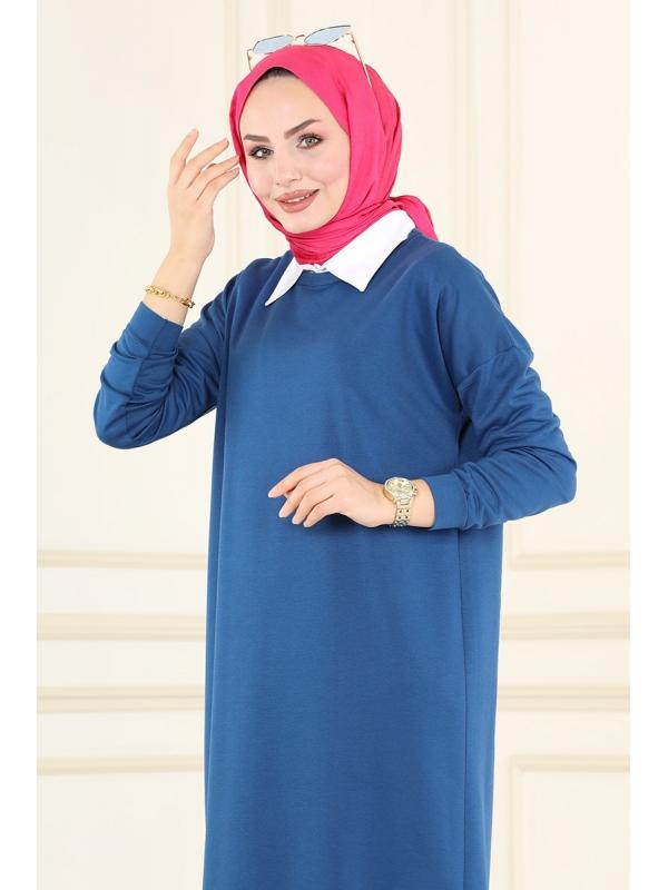 Arma Detaylı Basic Tunik 201MRT754 İndigo