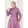 Taşlı Organze Abiye 5743AB368 Lila