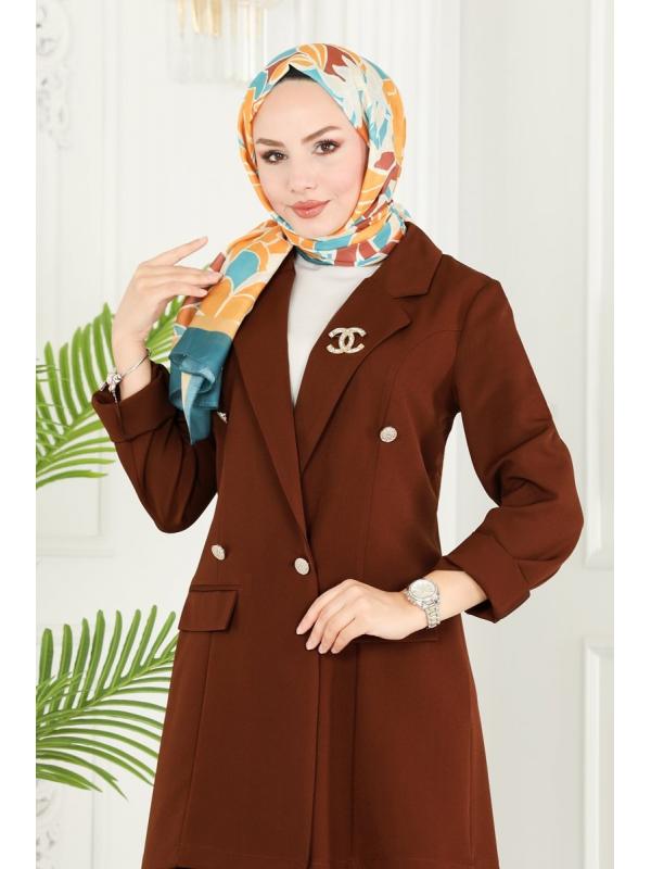 Blazer Ceketli İkili Takım 5994BSK463 Kahve