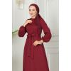 Eteği Fırfırlı  Elbise 277DVL817 Bordo