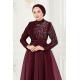 Taşlı Organze Abiye 5743AB368 Bordo