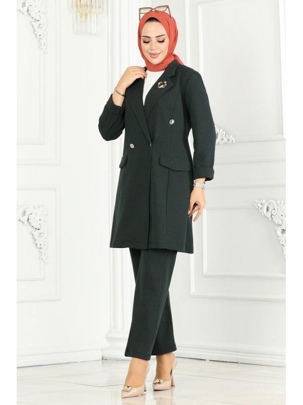 Blazer Ceketli Kışlık Takım 2662SL432 Zümrüt