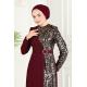 Kemerli Pul Payetli Abiye ASM2516 Bordo&Gold