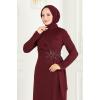 Drapeli Kalem Elbise ASM2580 Bordo