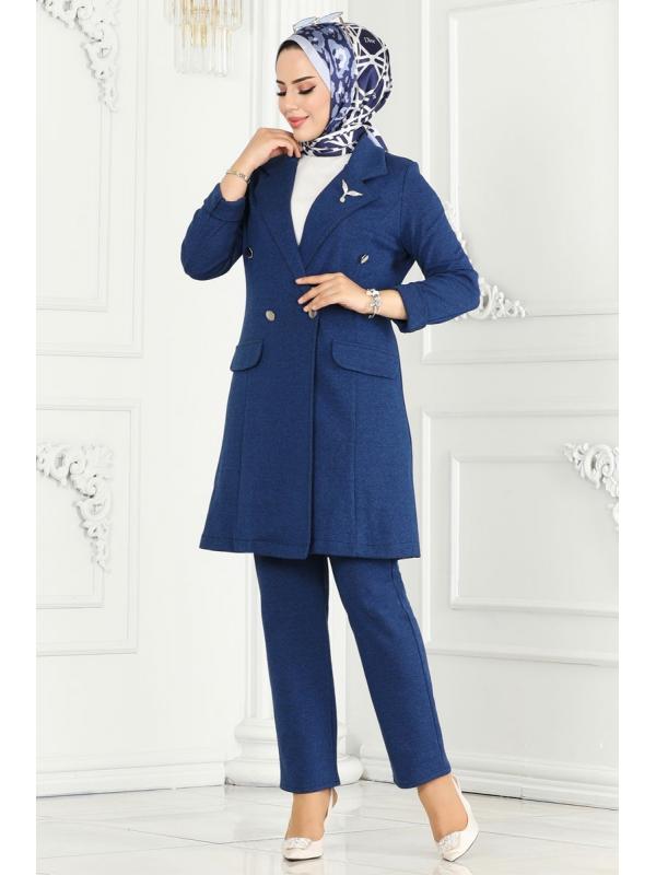 Blazer Ceketli Kışlık Takım 2662SL432 Saks