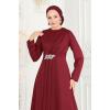 Drape Taş Detaylı İkili Takım 265DVL817 Bordo