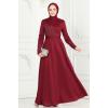 Drape Taş Detaylı Abiye 273DVL817 Bordo