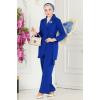 Kemerli Blazer Ceketli Takım 9037MDH809 Saks