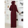 Drapeli Tesettür Elbise ASM2723 Bordo