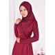 Kemerli Elbise Bordo ASM22440