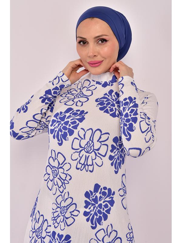 Desenli Tunik Mavi NFC4351