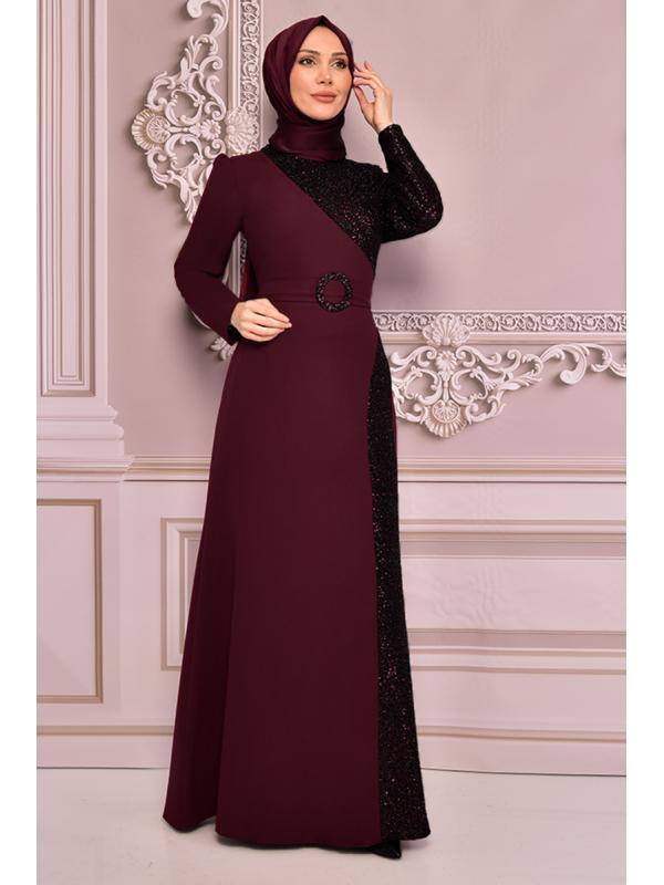 Pullu Abiye Bordo ASM2524