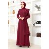 Taş Detay Elbise ASM2693 Bordo