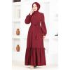 Kuşaklı Elbise ASM2665 Bordo