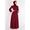 Kemerli Elbise Bordo ASM2534