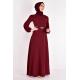 Kemerli Elbise Bordo ASM2534