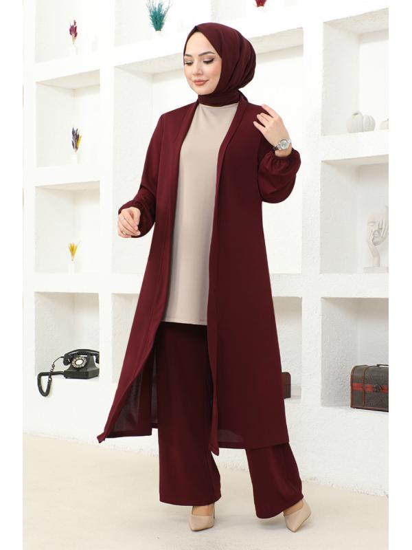 Üçlü Kombin ASM2649 Bordo