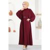 Kemerli Elbise ASN140 Bordo