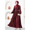 Saten Elbise Bordo END5509