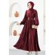 Saten Elbise Bordo END5509