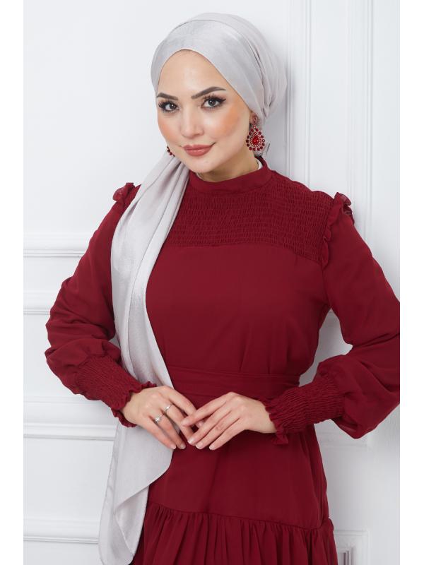 Kemerli Elbise EFS444 Bordo