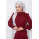 Kemerli Elbise EFS444 Bordo