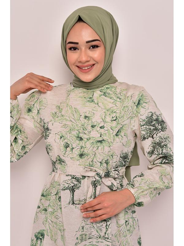 Desenli Elbise Mint EFL12209