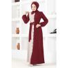 Kemerli Elbise ASM2651 Bordo