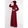 Kemerli Elbise Bordo ASM2534