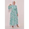 Desenli Elbise Mint EFL12202