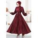 Saten Elbise Bordo END5509