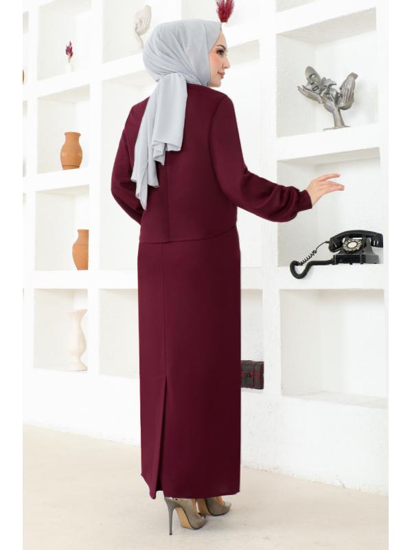 Etekli Kombin ASM2695 Bordo